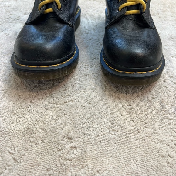 Dr. Martens Black Lace Up Boots with Yellow Laces - Picture 3 of 9